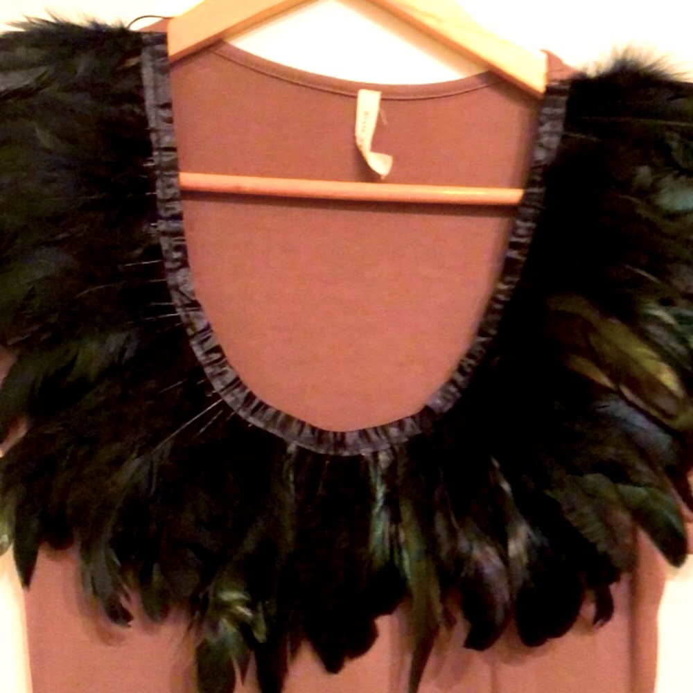 Style Fax feather mane dress never worn
